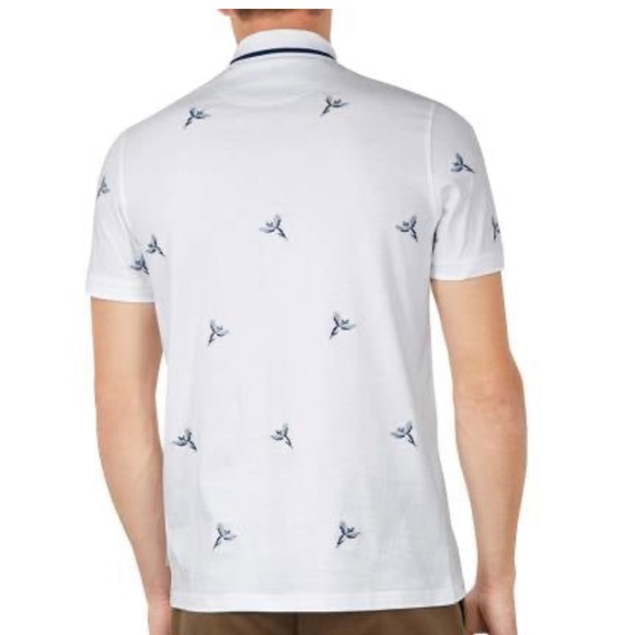TED BAKER White Hapnes Bird Embroidered Polo Top - Picture 4 of 9